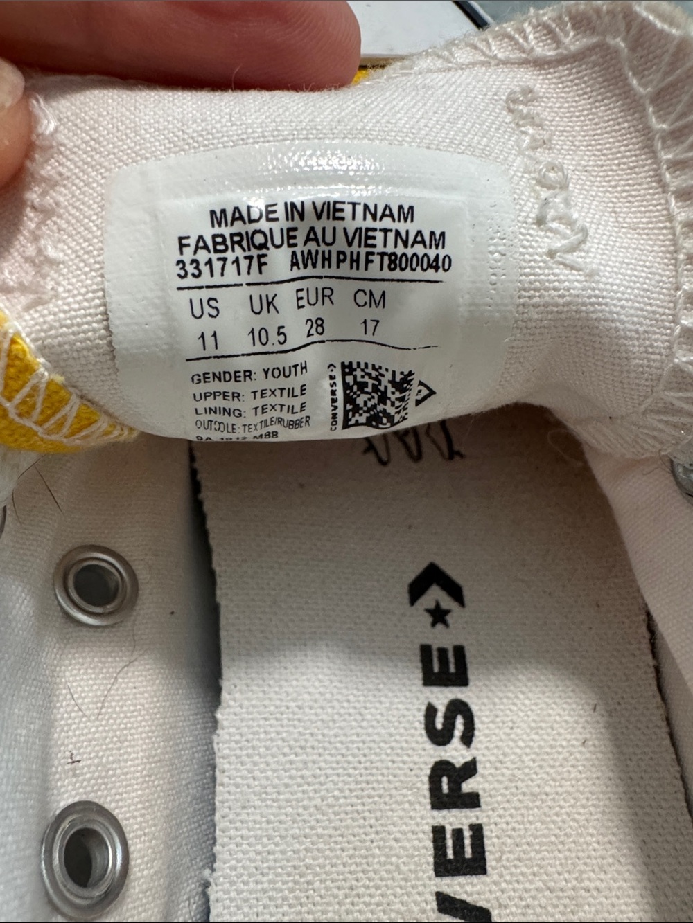 Converse Kids Low-Top Sneakers in Yellow and White - Picture 2 of 3